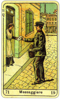 CARD OF MESSAGGIERE RIGHT AND REVERSE - READING OF THE GYPSY SIBILLE ON LOVE CAREER LUCK FOR FREE ONLINE