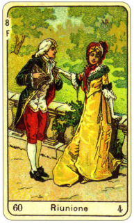 CARD OF LA RIUNIONE RIGHT AND REVERSE - READING OF THE GYPSY SIBILLE ON LOVE CAREER LUCK FOR FREE ONLINE